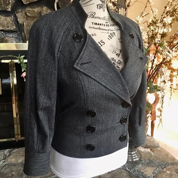 ⭐️HP⭐️ 7 For All Mankind Gray Half Sleeve Blazer Jacket Size Small NWOT - Picture 3 of 8